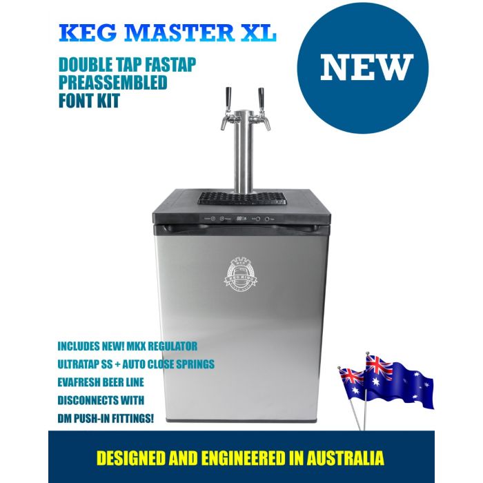 Kegerator Kegmaster XL Premium + SS Double Tap Font Kit